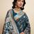 teal green soft art silk sarees with unstiched blouse