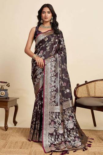 maroon soft art silk sarees with unstiched blouse