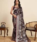 maroon soft art silk sarees with unstiched blouse