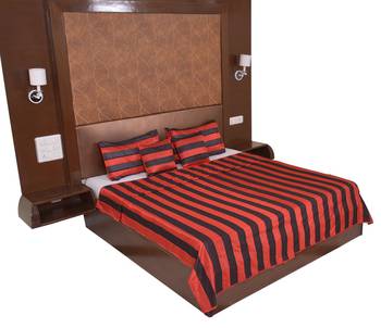 Polysilk Stripes Design Bed Cover Set 2