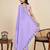lavender georget soft saree with unstiched blouse