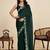 green georget soft saree with unstiched blouse