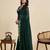 green georget soft saree with unstiched blouse