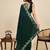 green georget soft saree with unstiched blouse