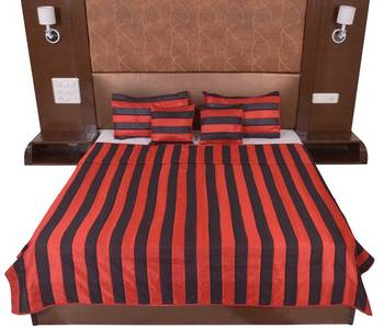 Polysilk Stripes Design Bed Cover Set 3