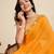 yellow georget soft saree with unstiched blouse