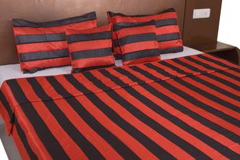 Polysilk Stripes Design Bed Cover Set 4