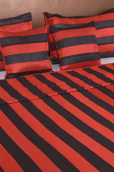 Polysilk Stripes Design Bed Cover Set
