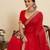 Red vichitra soft silk  saree with unstiched blouse