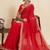 Red vichitra soft silk  saree with unstiched blouse