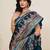 Teal soft silk sarees with unstiched blouse