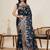 Teal blue soft silk sarees with unstiched blouse