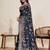 Teal blue soft silk sarees with unstiched blouse
