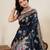 Teal blue soft silk sarees with unstiched blouse