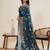 Teal green soft silk sarees with unstiched blouse