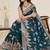 Teal green soft silk sarees with unstiched blouse