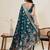 Teal green soft silk sarees with unstiched blouse