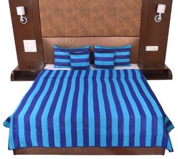 Polysilk Stripes Design Bed Cover Set 3