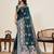 Teal green soft silk sarees with unstiched blouse