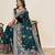 Teal green soft silk sarees with unstiched blouse