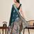 Teal green soft silk sarees with unstiched blouse