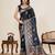 Blue soft silk sarees with unstiched blouse