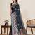Blue soft silk sarees with unstiched blouse