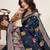 Blue soft silk sarees with unstiched blouse