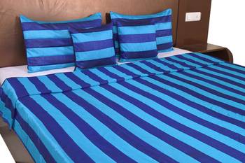 Polysilk Stripes Design Bed Cover Set 4