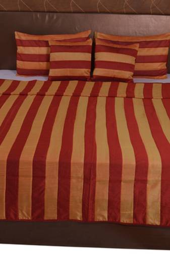 Polysilk Stripes Design Bed Cover Set