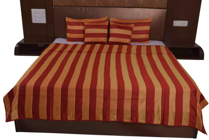 Polysilk Stripes Design Bed Cover Set