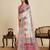 multicolour linen saree with unstiched blouse