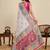 multicolour linen saree with unstiched blouse
