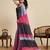 multicolour linen saree with unstiched blouse