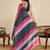 multicolour linen saree with unstiched blouse