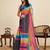multicolour linen saree with unstiched blouse