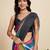 multicolour linen saree with unstiched blouse