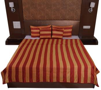 Polysilk Stripes Design Bed Cover Set 3