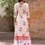 Red hand block printed cotton dobby gharara suit- set of 3