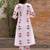 White red hand block printed cotton dobby suit- set of 3