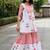 White hand block printed cotton dobby gharara suit- set of 3