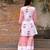 White hand block printed cotton dobby gharara suit- set of 3