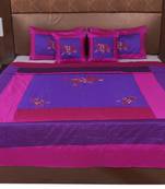 Polysilk Embroidered Bed Cover Set