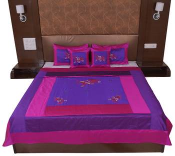Polysilk Embroidered Bed Cover Set 3