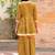 Green hand block printed cotton dobby gharara suit- set of 3