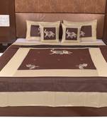 Polysilk Embroidered Bed Cover Set