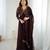 Elegant brown georgette embroidered gown with dupatta for festive and party wear