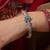 Turquoise accents silver kada