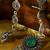 Spiral motifs green stone anklets