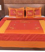Polysilk Embroidered Bed Cover Set